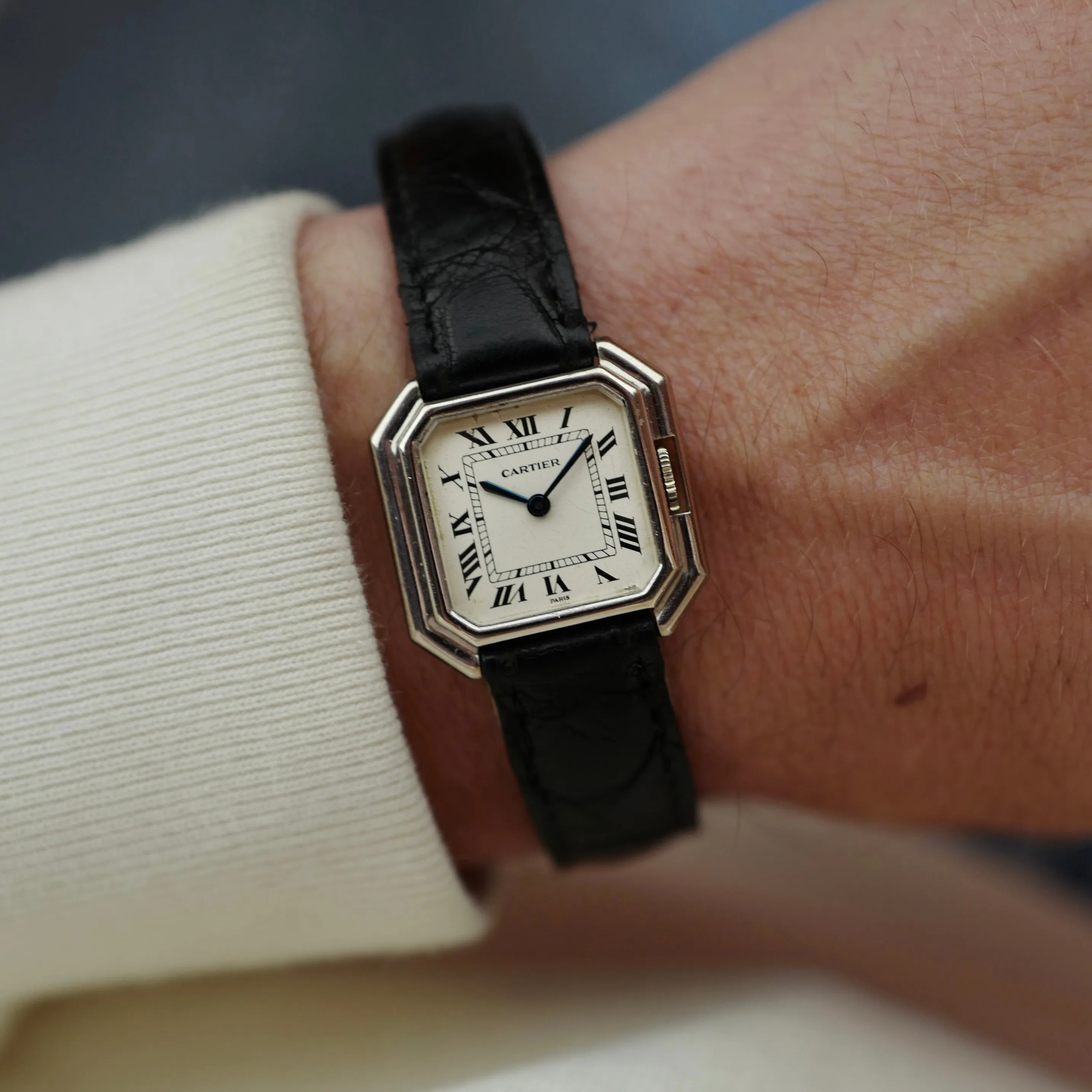 Cartier White Gold Tank Ceinture Watch (New Arrival)