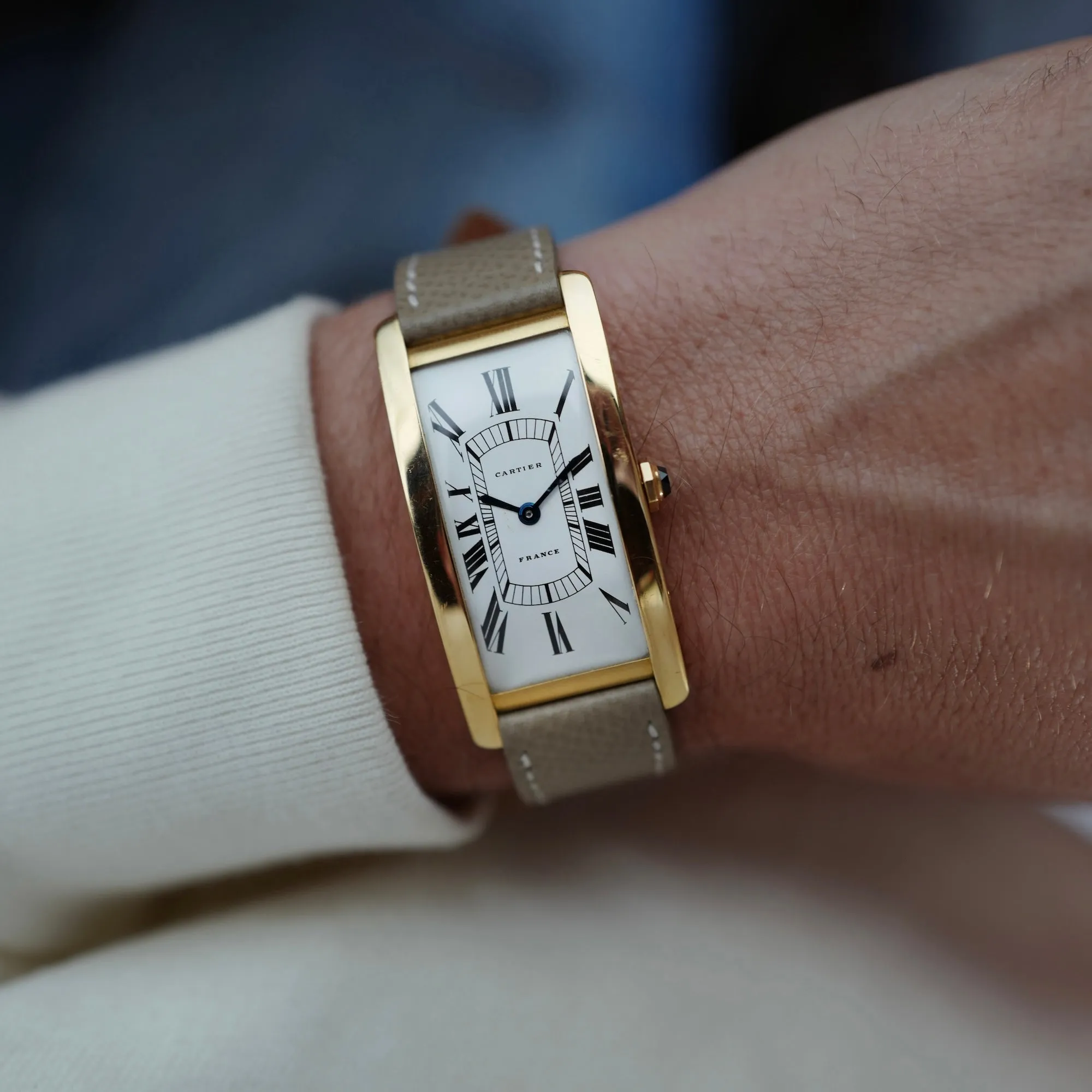 Cartier Yellow Gold Large Tank Cintree, Circa 1960s (New Arrival)