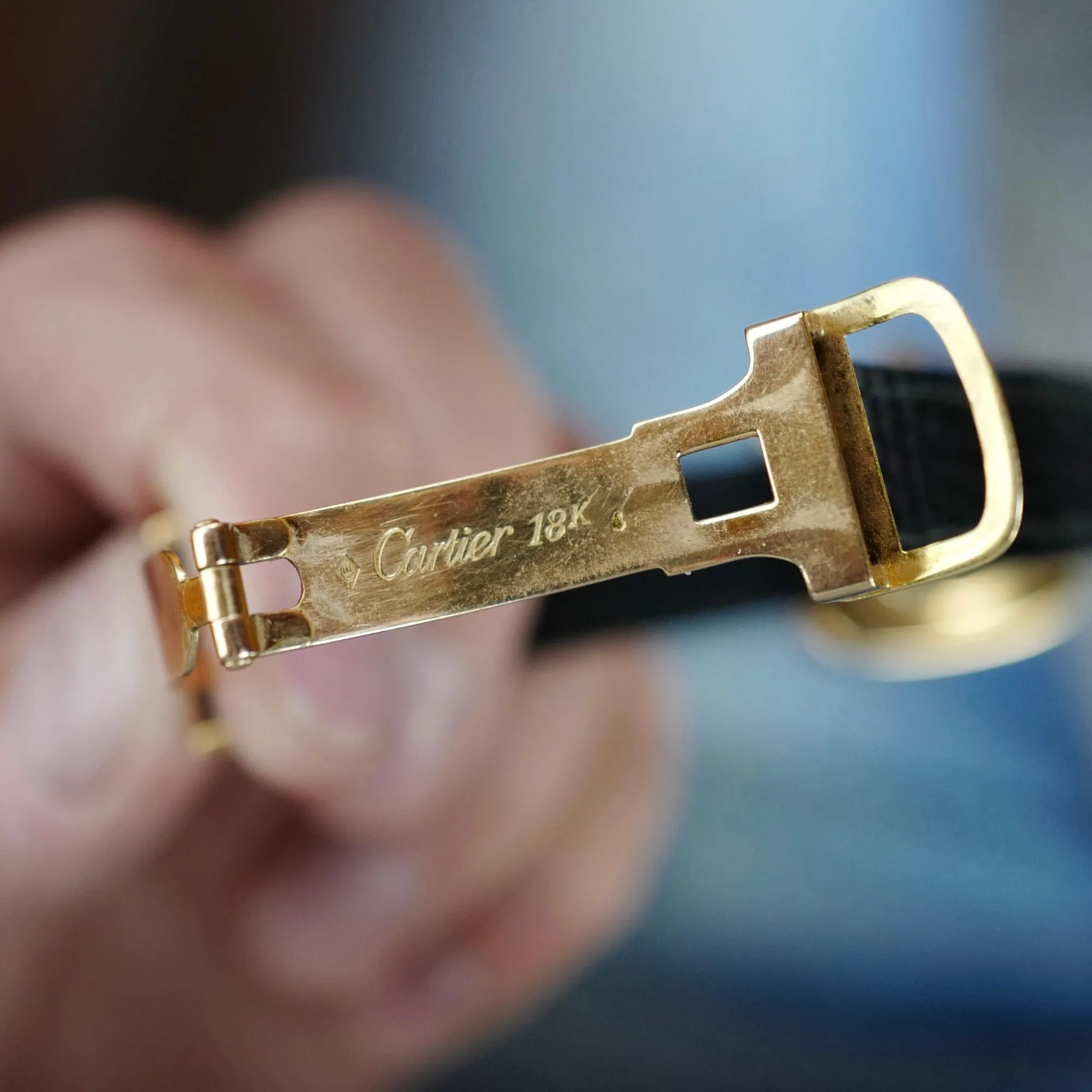 Cartier Yellow Gold Tank Gondole Strap Watch