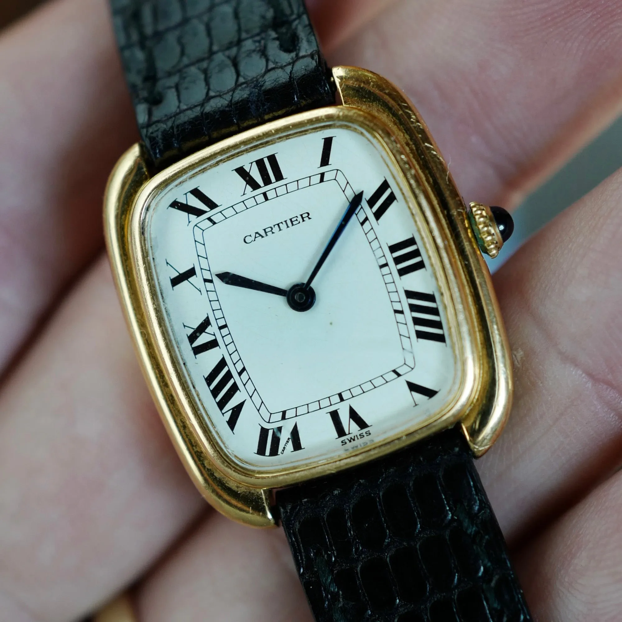 Cartier Yellow Gold Tank Gondole Strap Watch