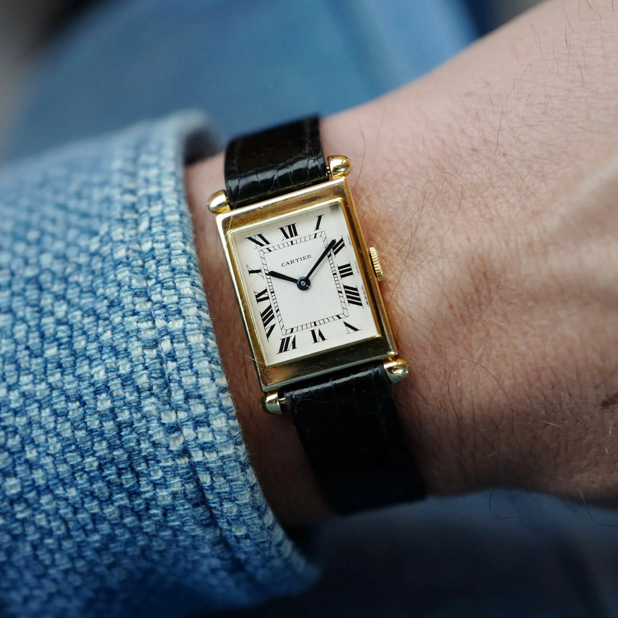 Cartier Yellow Gold Tank Obus, European Watch & Clock, Late 1940s