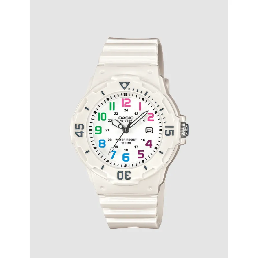 Casio 100 Metre Water Resistant White Analogue Watch