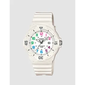Casio 100 Metre Water Resistant White Analogue Watch