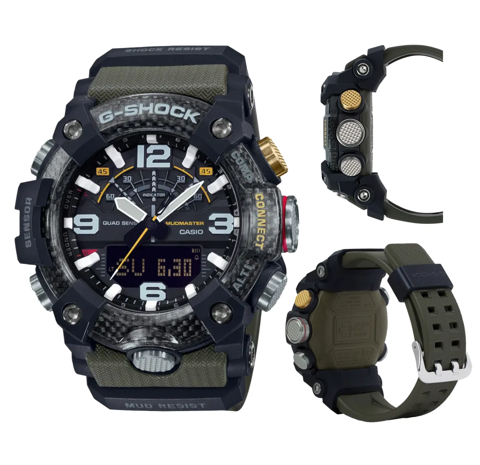 Casio G-Shock Master of G Mudmaster Men's Watch with Wearable4U Power Pack Bundle