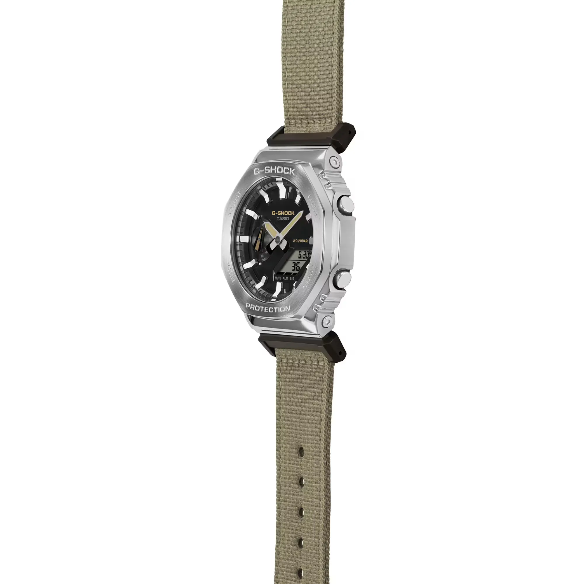 Casio G-Shock Metal Bezel CasiOak GM2100C-5A GM2100 Ultility Watch Tan Canvas