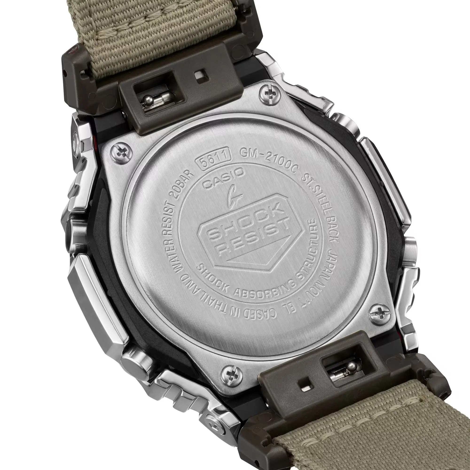 Casio G-Shock Metal Bezel CasiOak GM2100C-5A GM2100 Ultility Watch Tan Canvas