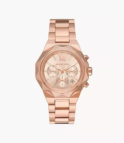 chael Kors Raquel Chronograph Rose Gold-Tone Stainless Steel Watch