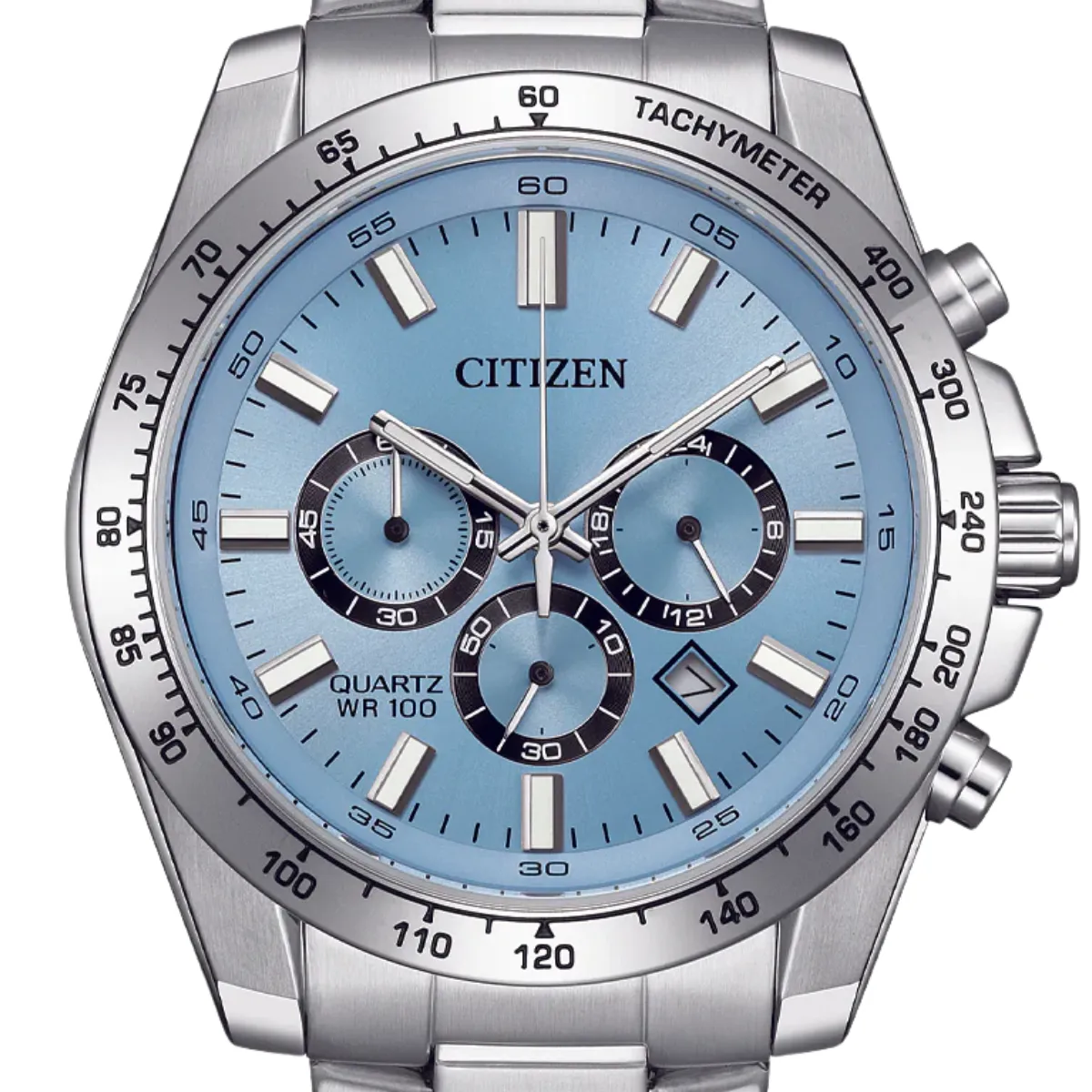 Citizen AN8230-59L Quartz Chronograph: Sporty Blue Dial Steel