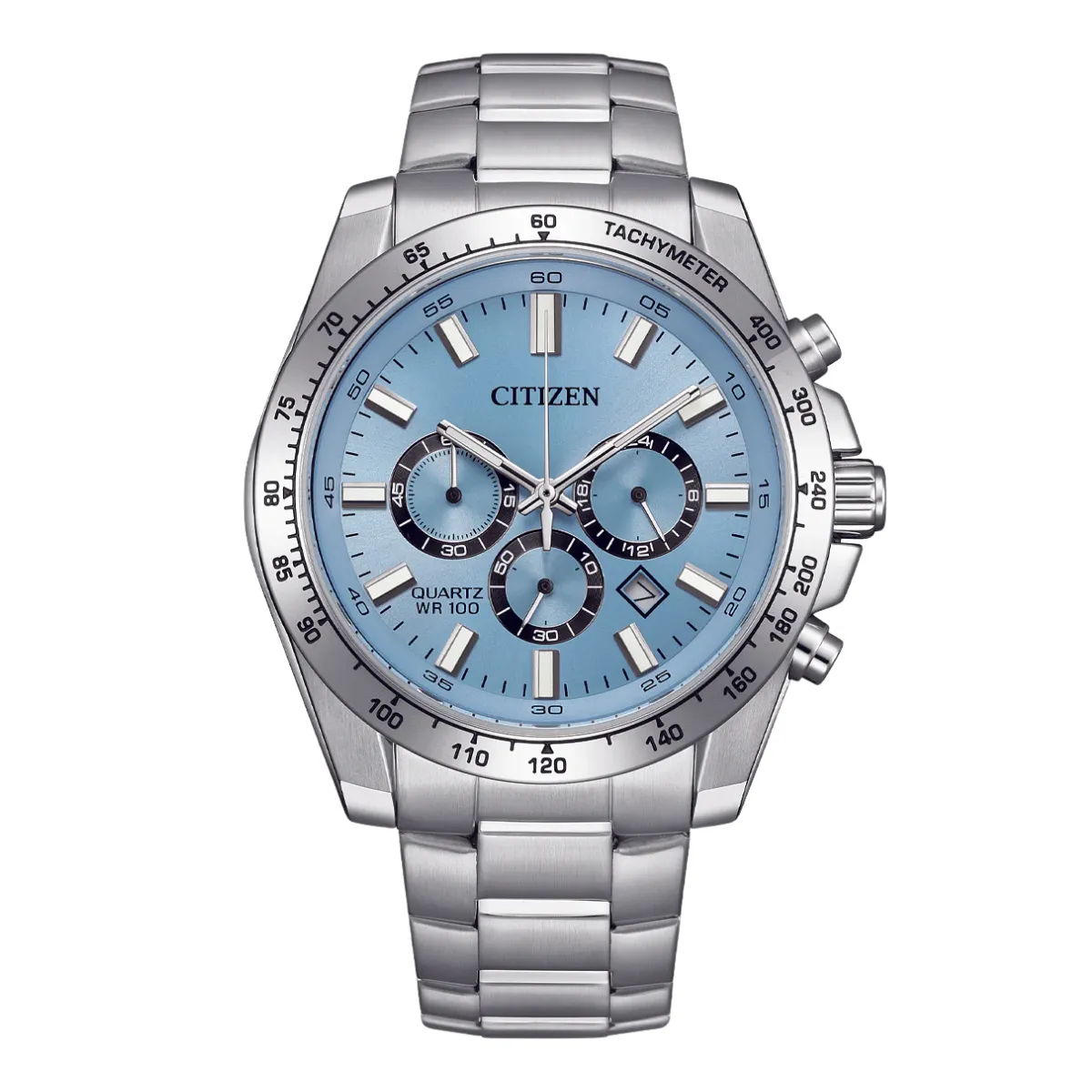 Citizen AN8230-59L Quartz Chronograph: Sporty Blue Dial Steel
