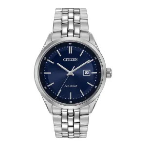 Citizen Corso Mens Eco Drive Stainless Steel Blue Dial Watch
