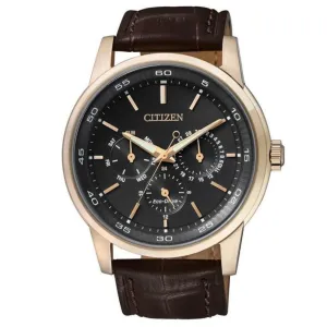 Citizen Gents Sporty Dress Eco-Drive Brown Leather Men's Watch - BU2013-08E