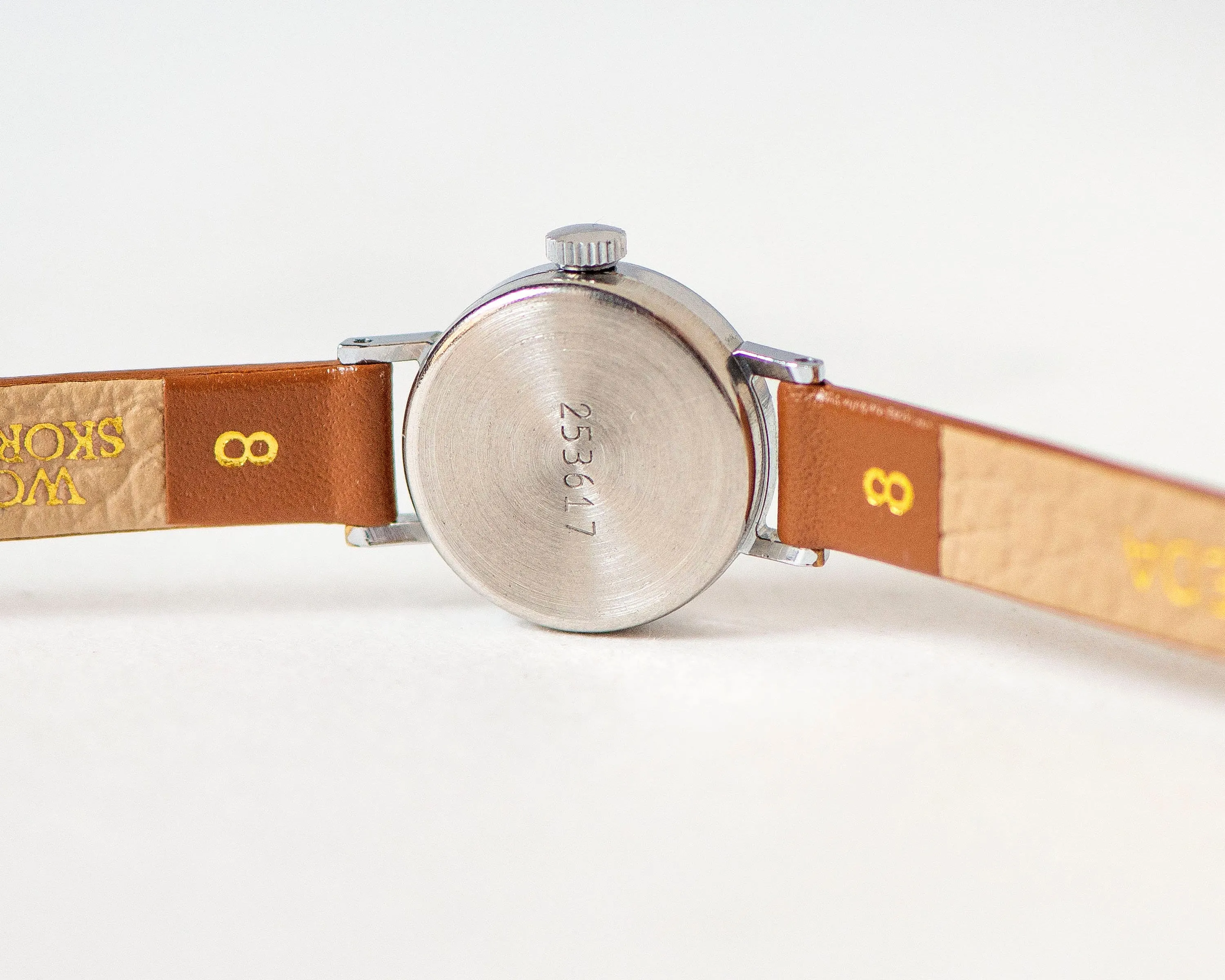 Classical Women Watch Blue Face Roman Numerals, Vintage Wristwatch Round, Women's Tiny Gift Watch Seagull Gift Retro, New Leather Strap