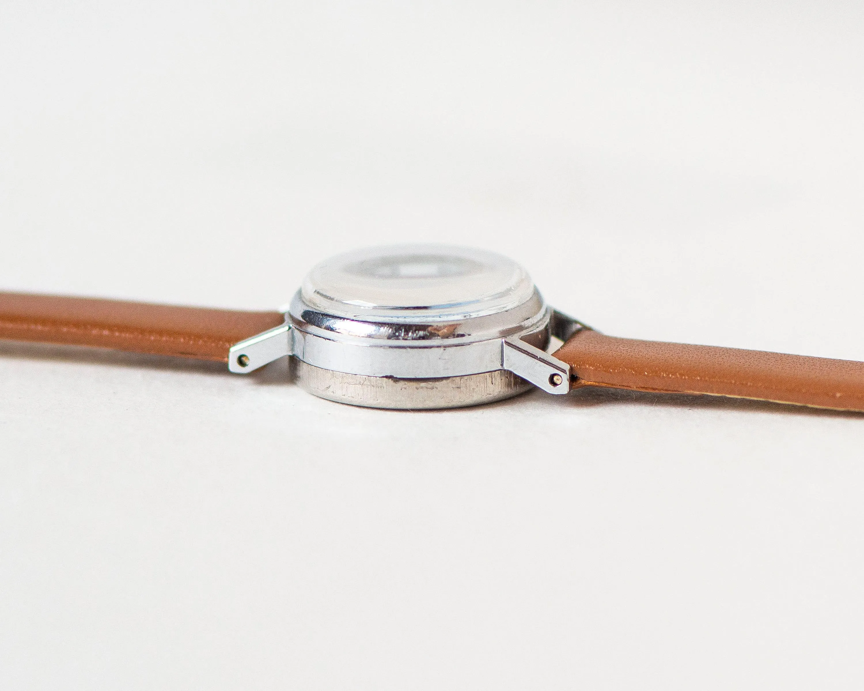 Classical Women Watch Blue Face Roman Numerals, Vintage Wristwatch Round, Women's Tiny Gift Watch Seagull Gift Retro, New Leather Strap