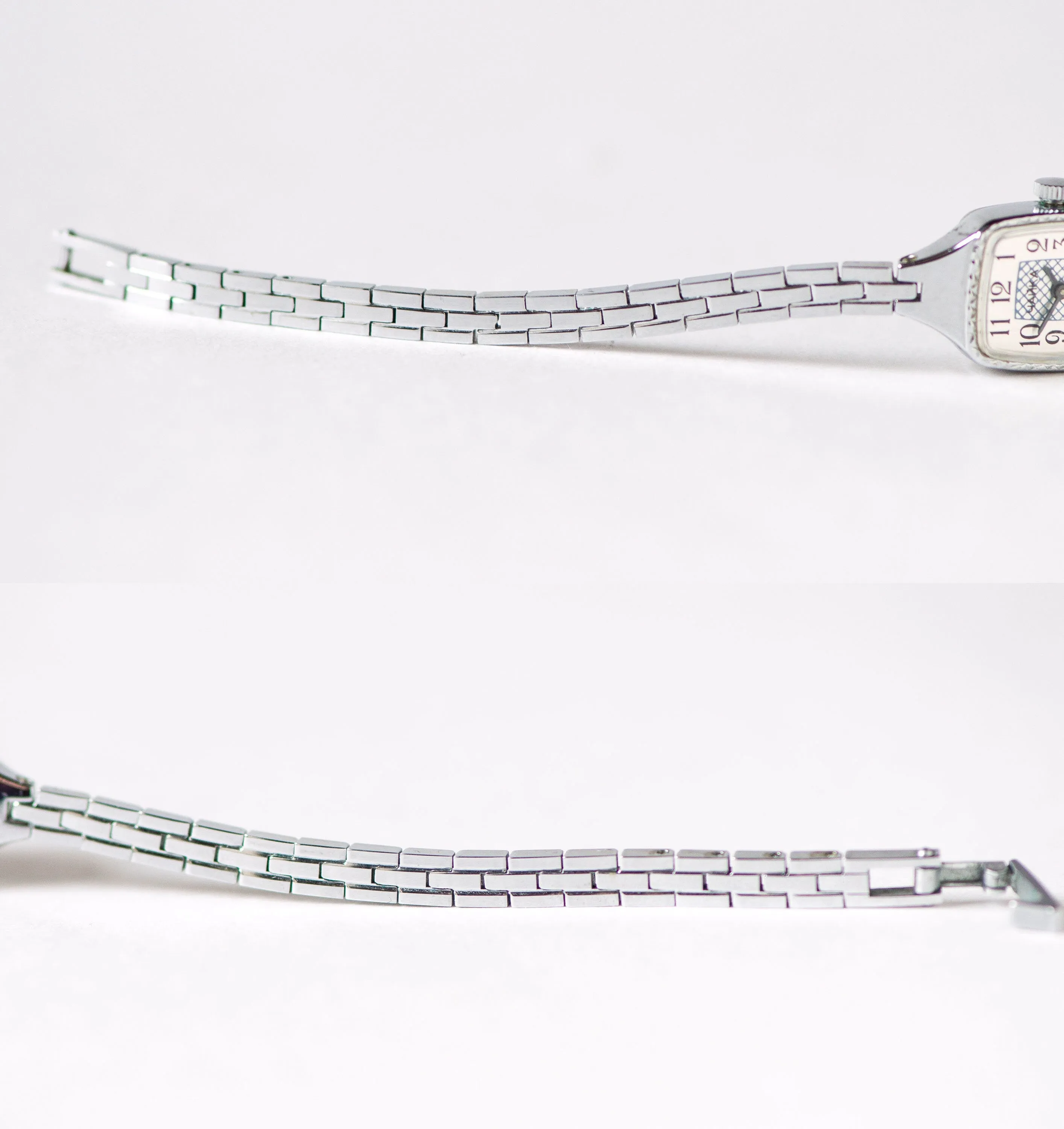 Cocktail watch bracelet women silver shade Seagull, rectangular women wristwatch classic jewelry gift for lady, chic accessory small wrist
