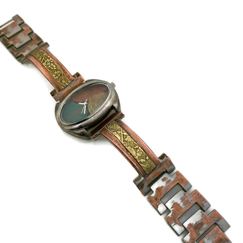 Copper & brass Watch, Multi Color Dial