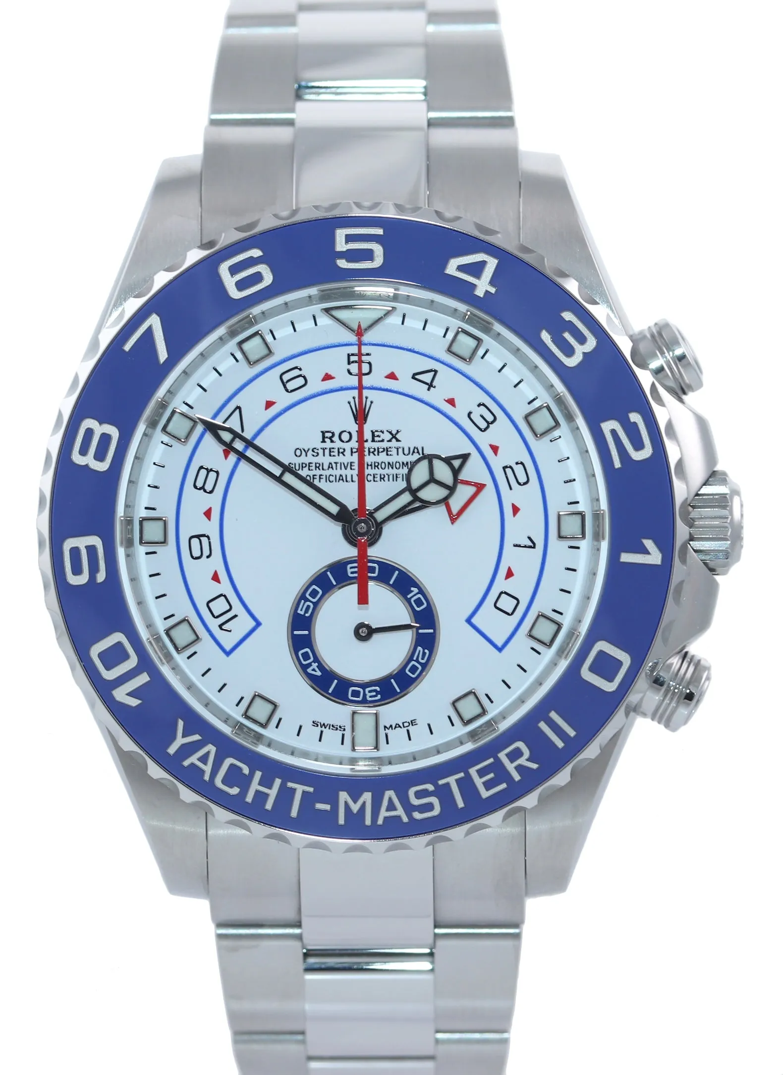 Copy of 2021 Rolex Yacht-Master 2 NEW MERC HANDS Steel Blue 116680 Watch Box