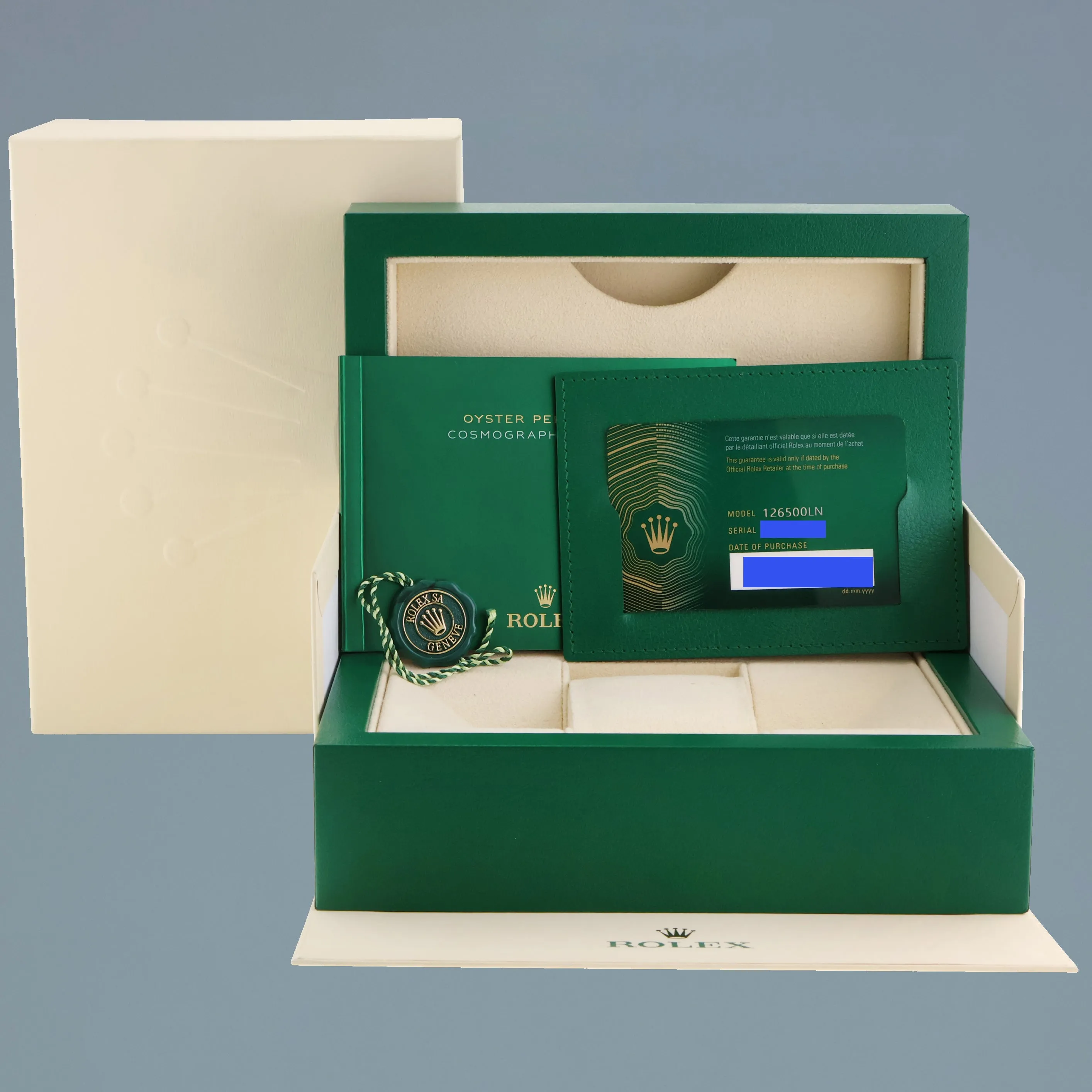 DEC 2024 NEW PAPERS Rolex Daytona 126500LN Black Ceramic Steel 40mm Watch Box