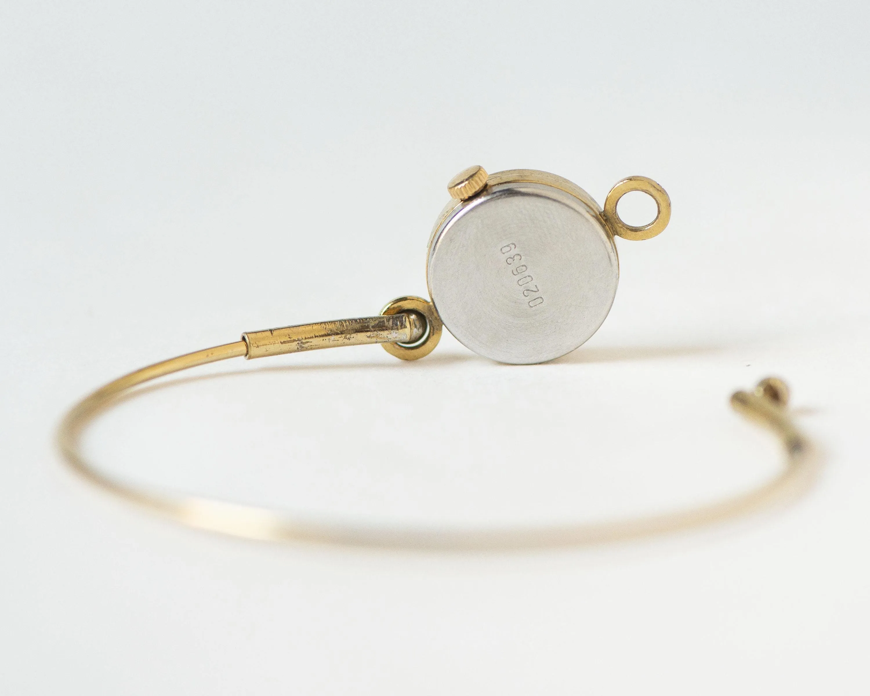 Delicate cocktail watch for women Seagull vintage gift, tiny bracelet lady wristwatch gold plated, Arabic numerals dial jewelry serviced