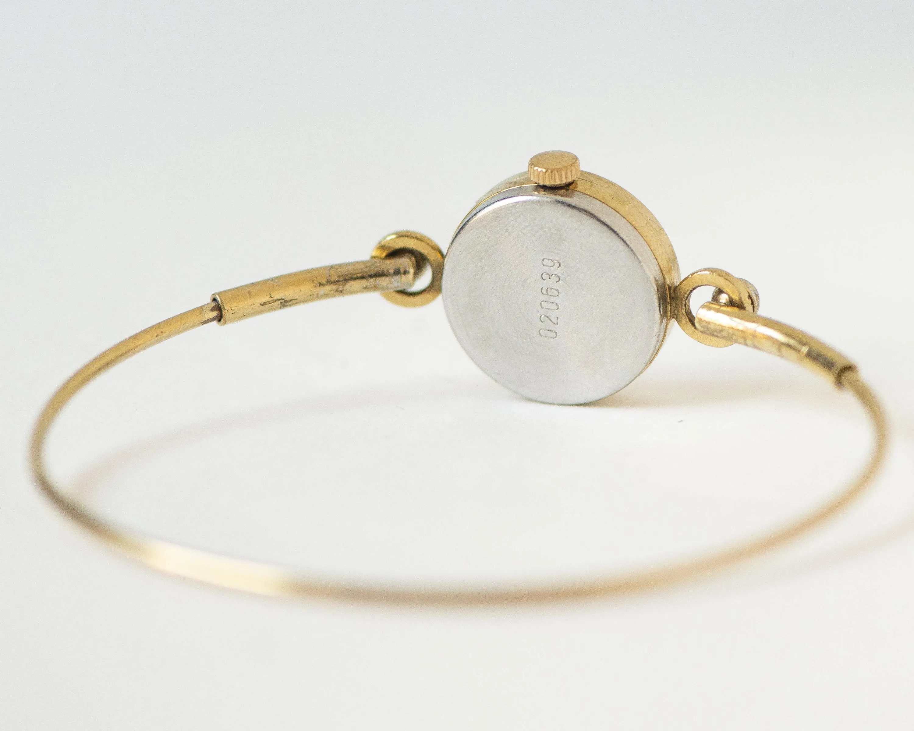 Delicate cocktail watch for women Seagull vintage gift, tiny bracelet lady wristwatch gold plated, Arabic numerals dial jewelry serviced
