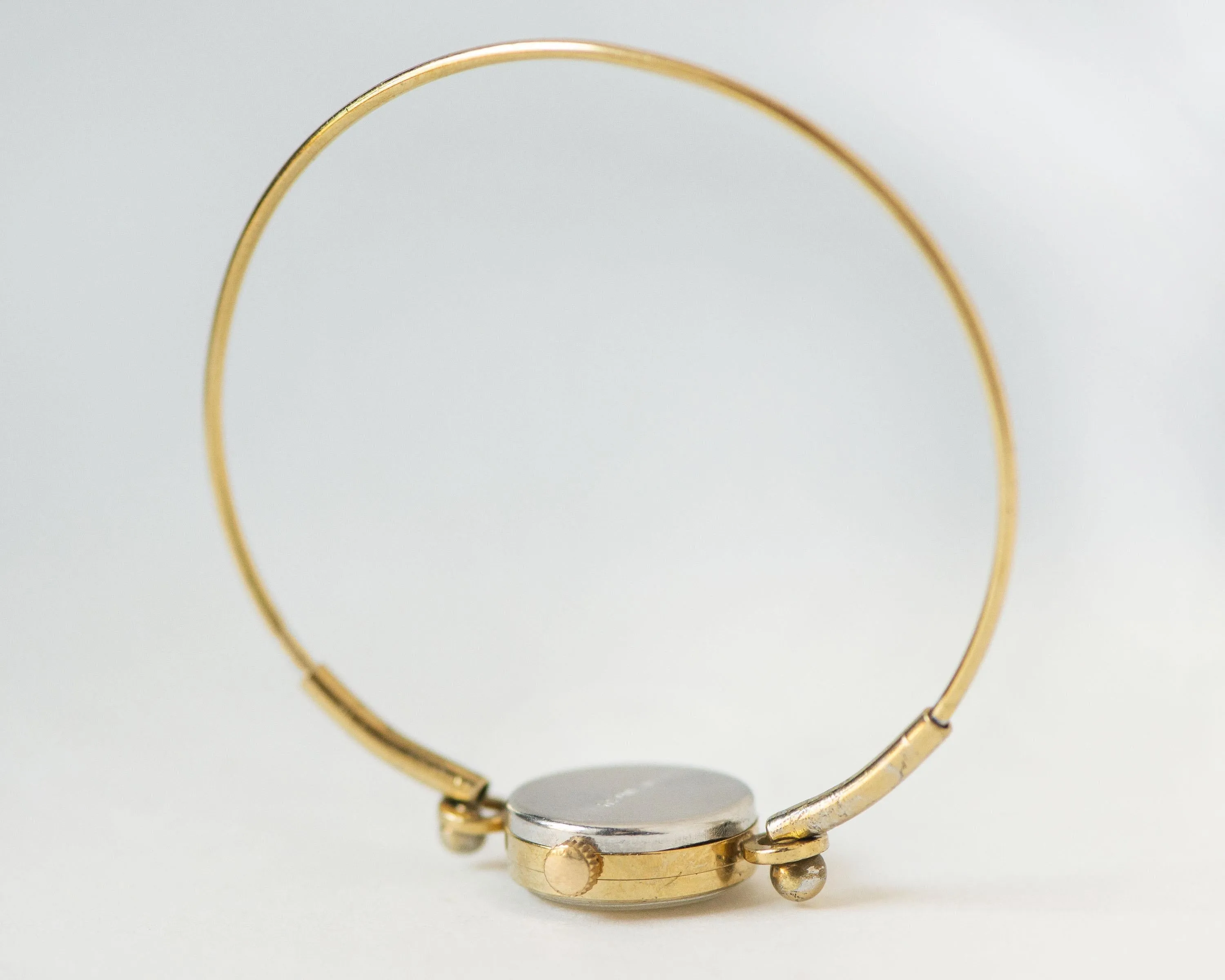 Delicate cocktail watch for women Seagull vintage gift, tiny bracelet lady wristwatch gold plated, Arabic numerals dial jewelry serviced