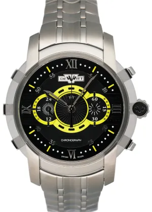 Dewitt Academia FTV.CHR.006.S2 Black & Yellow Dial Mens Watch Box Papers