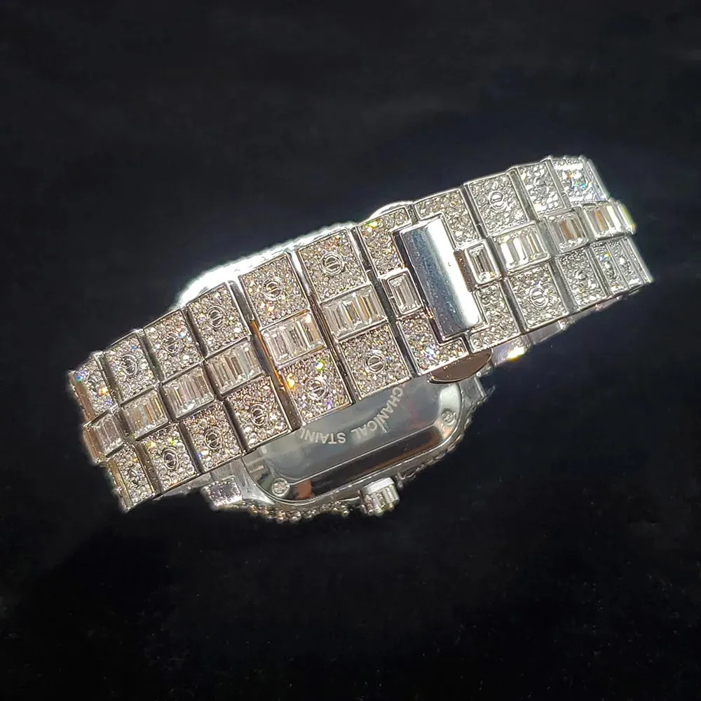 Diamond Watch For Men- Rose Gold Iced Out Quarz