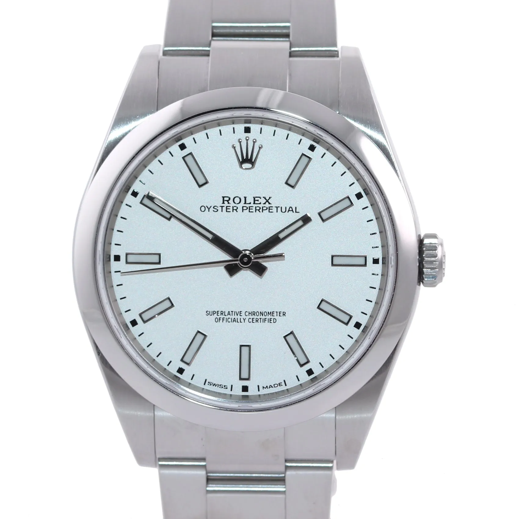 DISCONTINUED Rolex Oyster Perpetual Steel 39mm White Dial 114300 Watch Box
