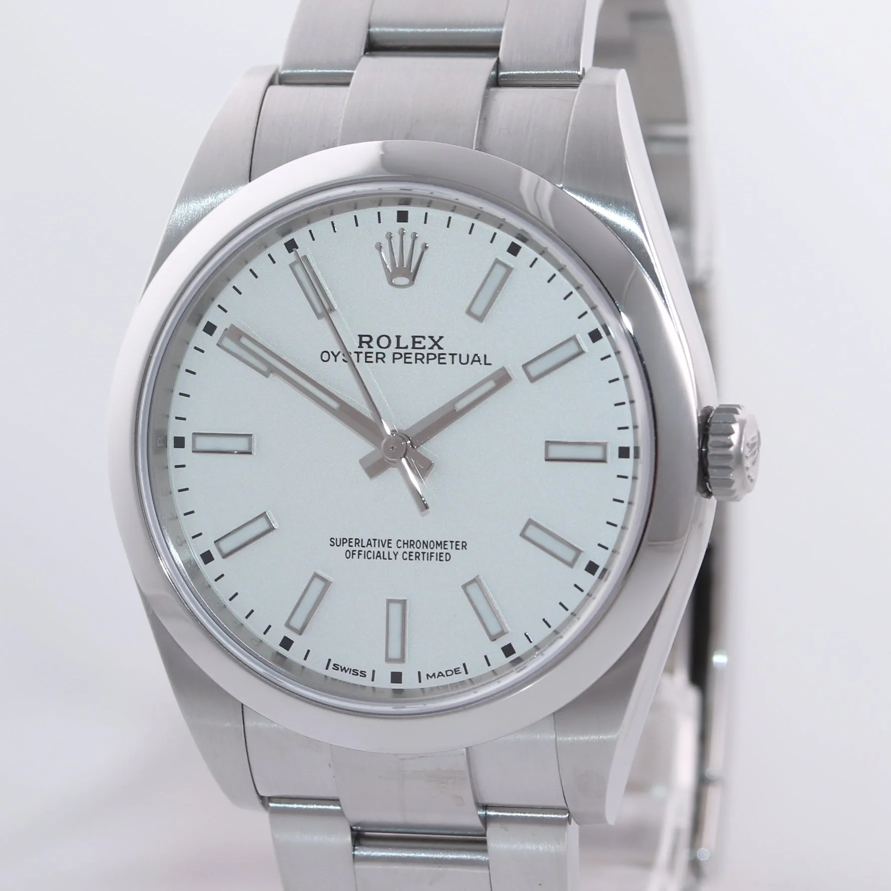 DISCONTINUED Rolex Oyster Perpetual Steel 39mm White Dial 114300 Watch Box