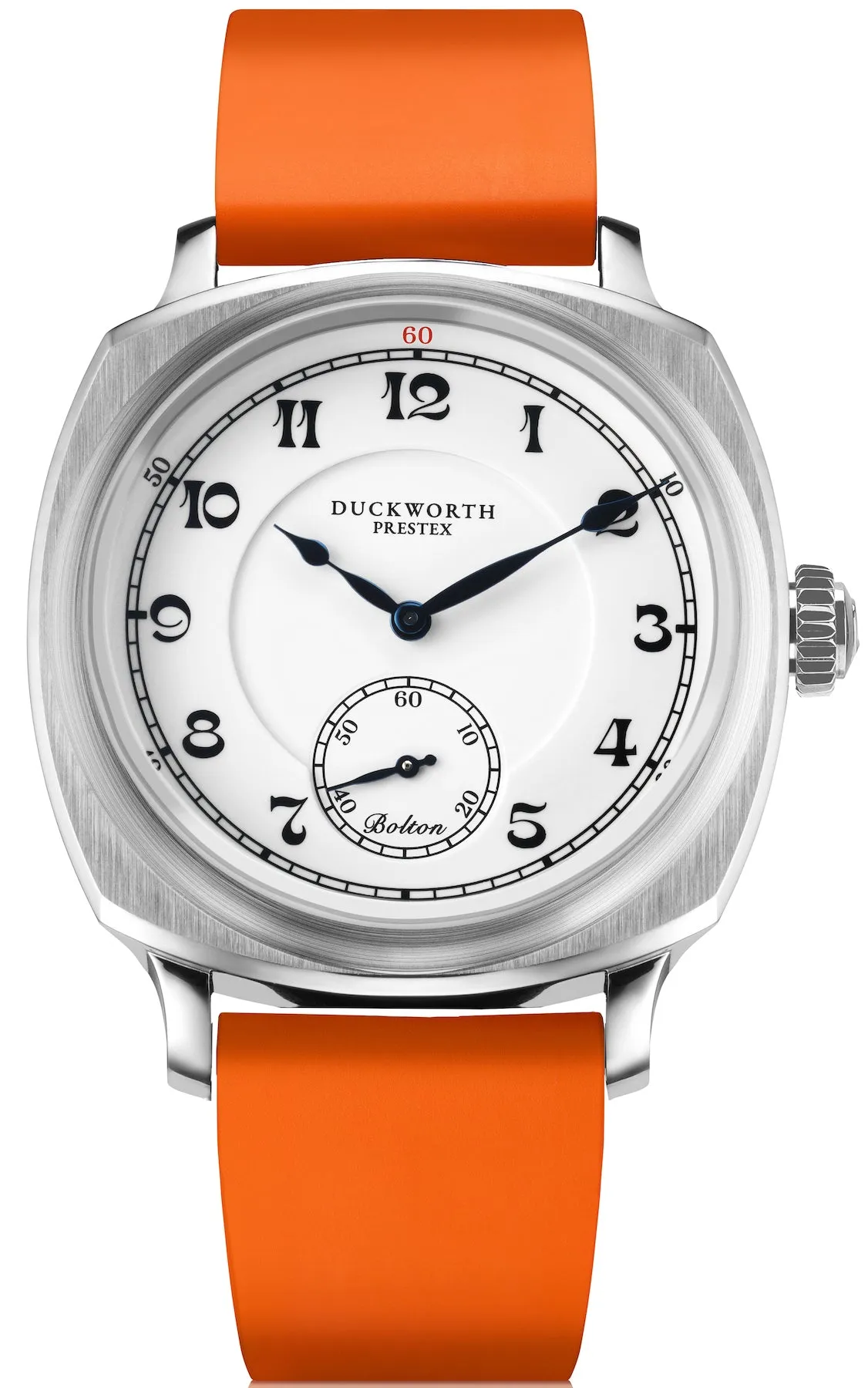 Duckworth Prestex Bolton Small Seconds White Orange rubber Watch