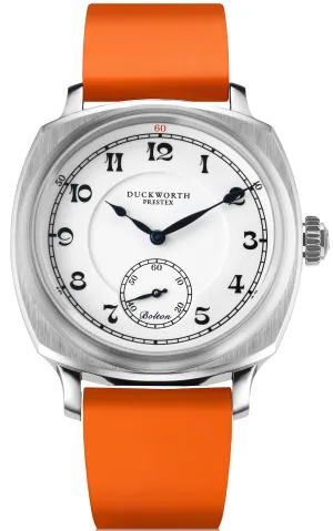 Duckworth Prestex Bolton Small Seconds White Orange rubber Watch