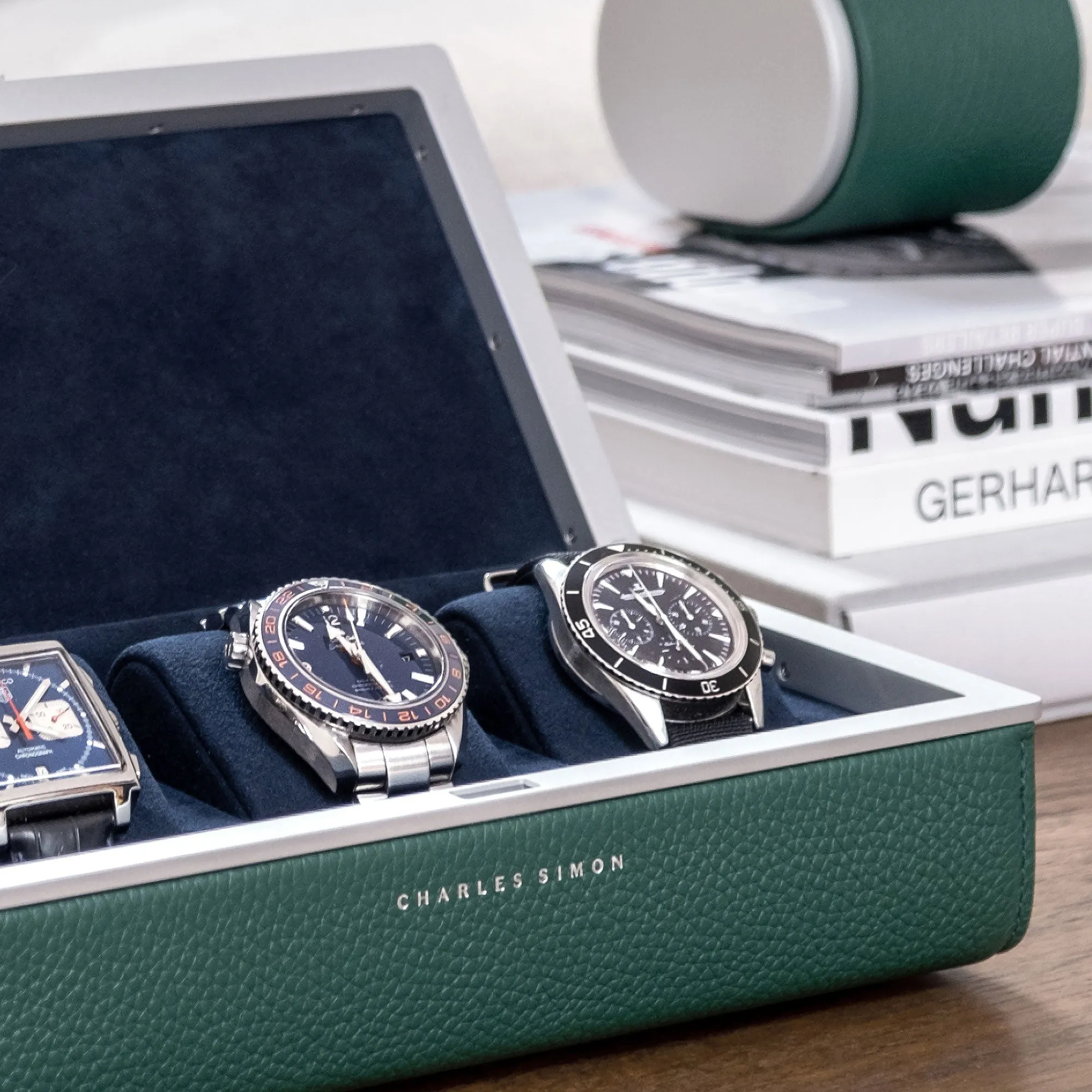 EATON 3 WATCH CASE - EMERALD / GREY