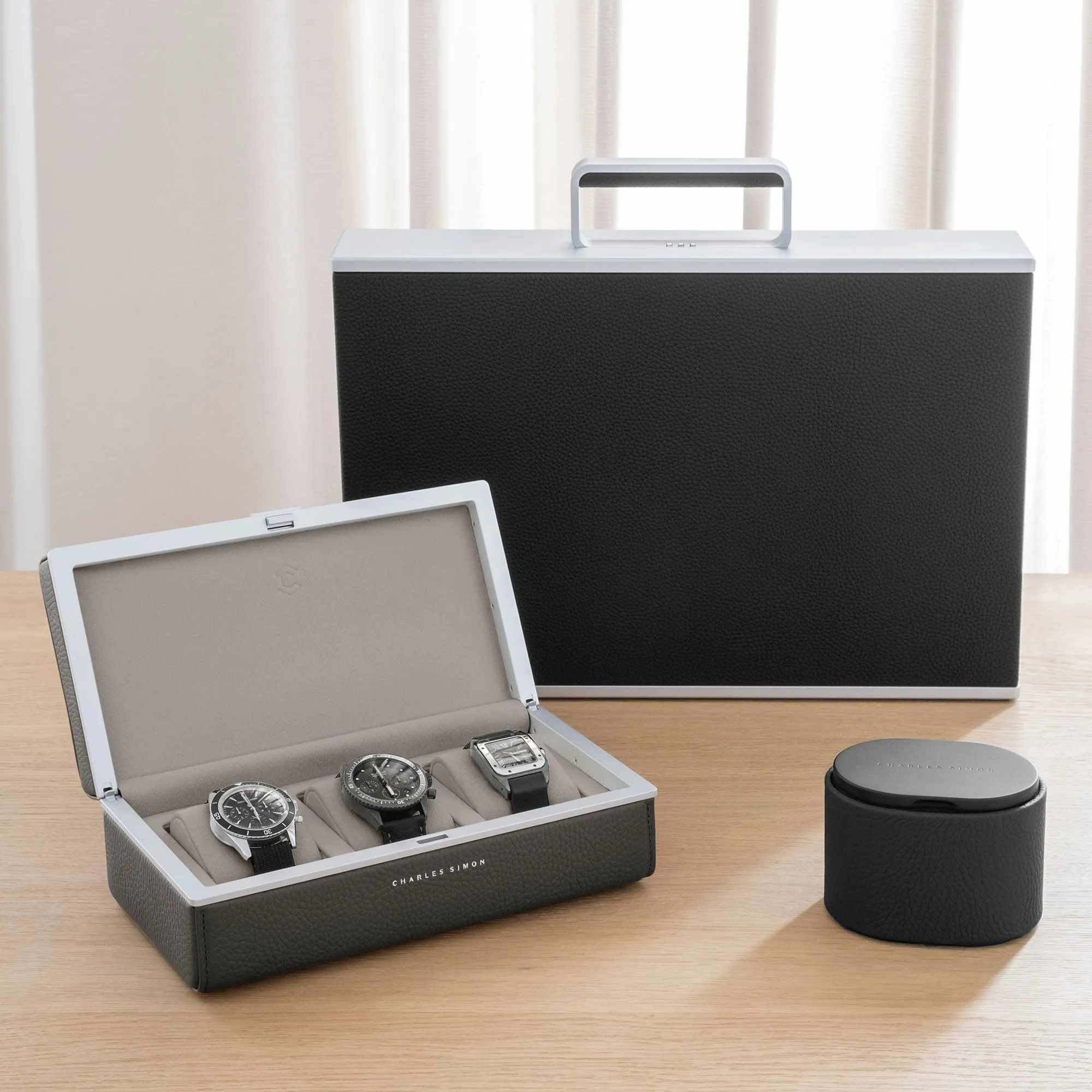 EATON 3 WATCH CASE - GRAPHITE / GREY
