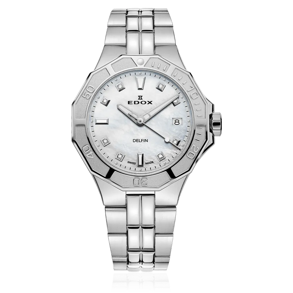 EDOX SWISS MADE 53020-3M-NADN DELFIN THE ORIGINAL DIVER DATE LADY