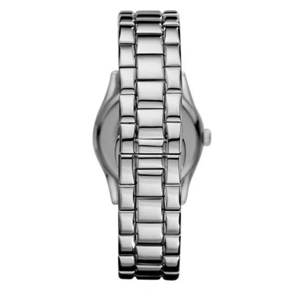 EMPORIO ARMANI Classic Silver Stainless Steel White Dial Quartz Watch for Ladies - AR0698