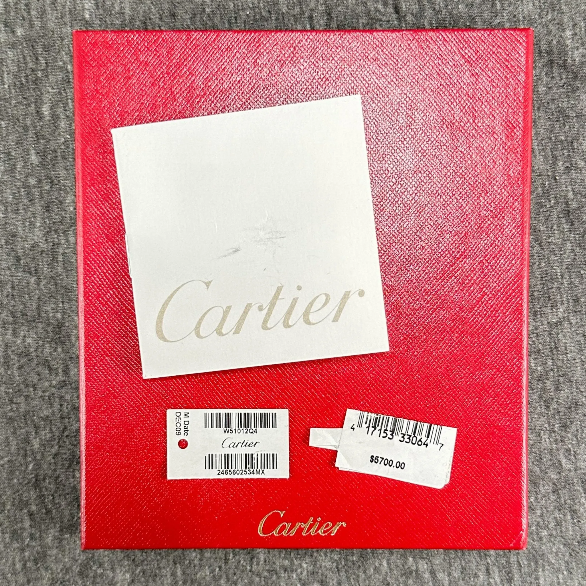Estate Cartier Tank #W51012Q4 Box & Trifold Manuals (Empty Box)