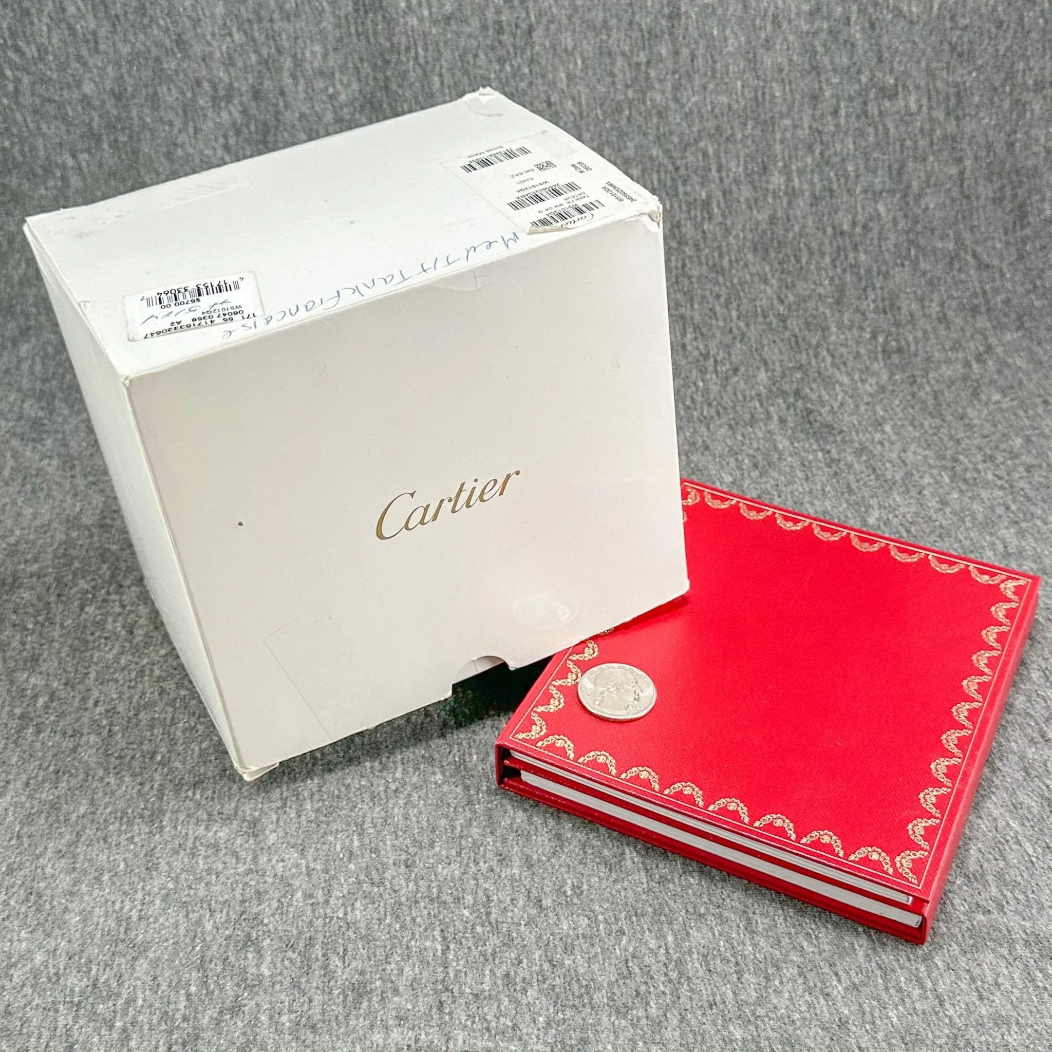 Estate Cartier Tank #W51012Q4 Box & Trifold Manuals (Empty Box)