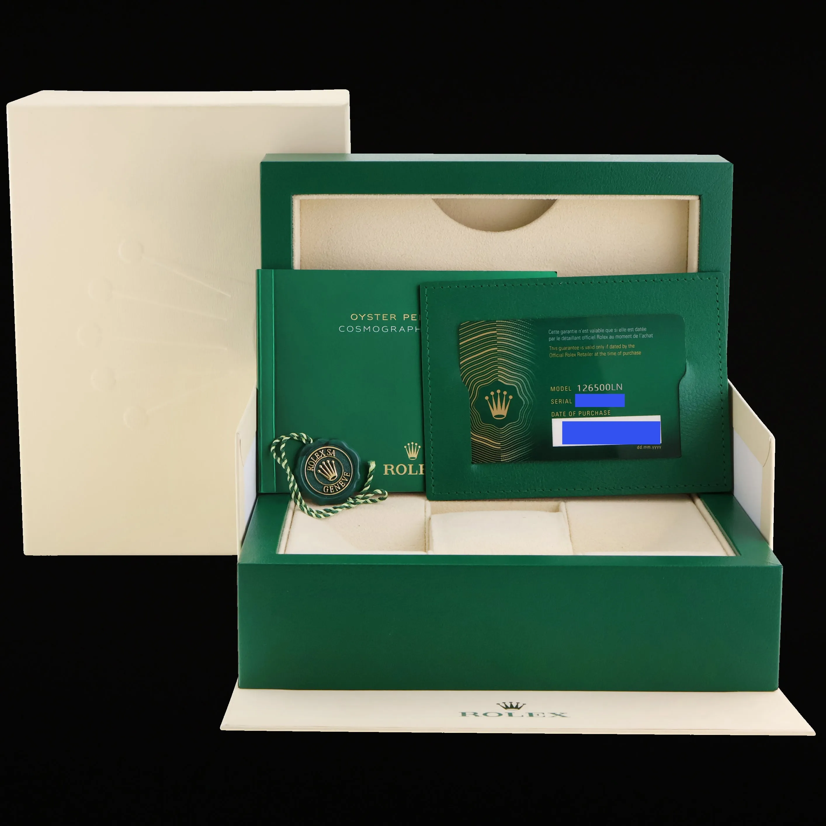 FEB 2025 NEW PAPERS Rolex Daytona 126500LN White Panda Ceramic Steel Watch Box