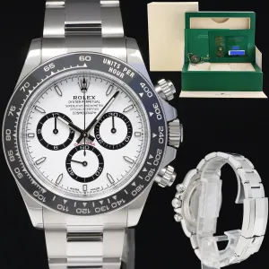 FEB 2025 NEW PAPERS Rolex Daytona 126500LN White Panda Ceramic Steel Watch Box