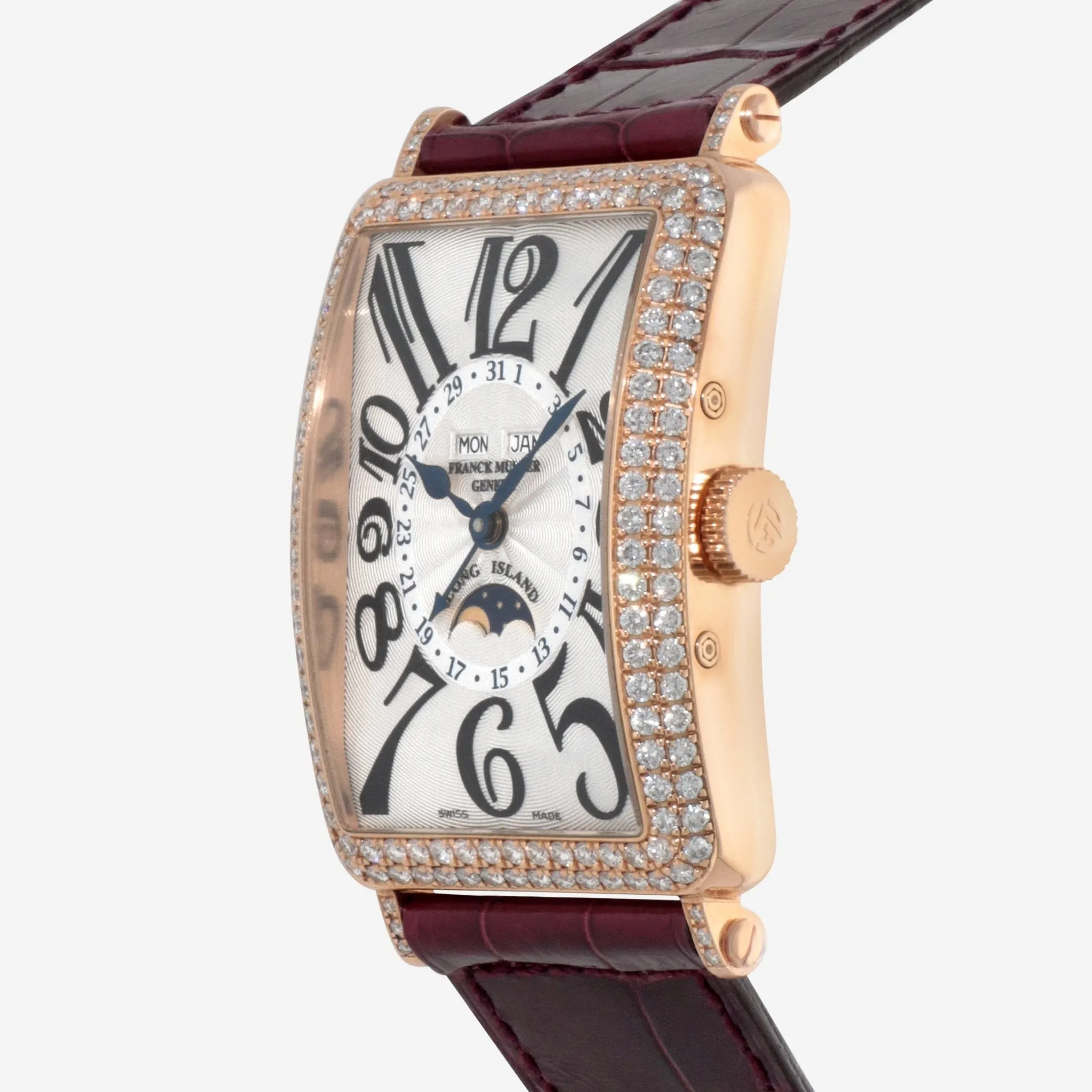 Franck Muller Long Island Master Calendar 18K Rose Gold Diamond Automatic Men’s Watch 1200MCLD