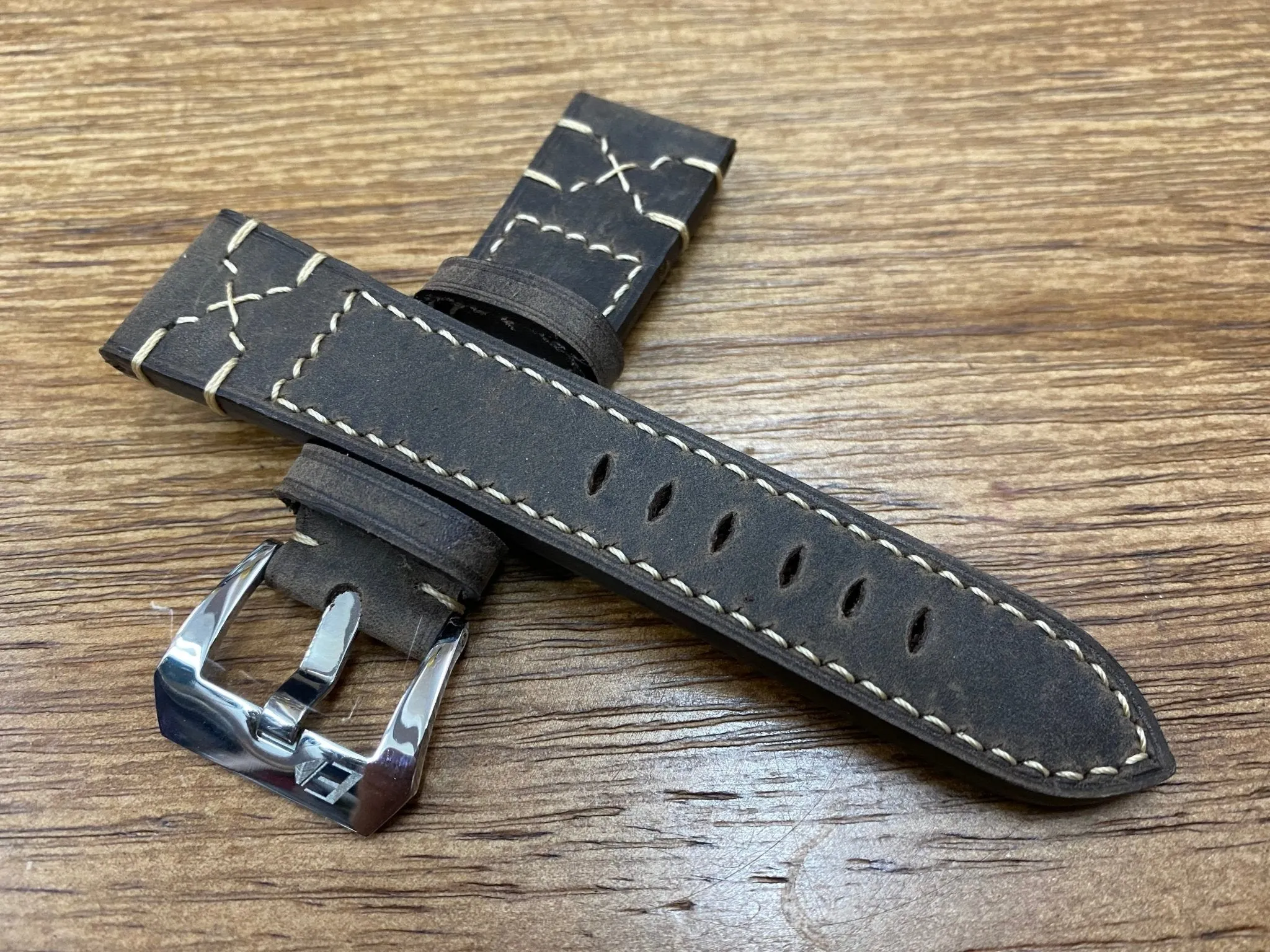 Genuine Leather Watch Strap 22mm, Vintage Brown Watch Band 21mm fit for Tudor Watches, Mens Wrist Watch Band, Husband Birthday Gift Ideas