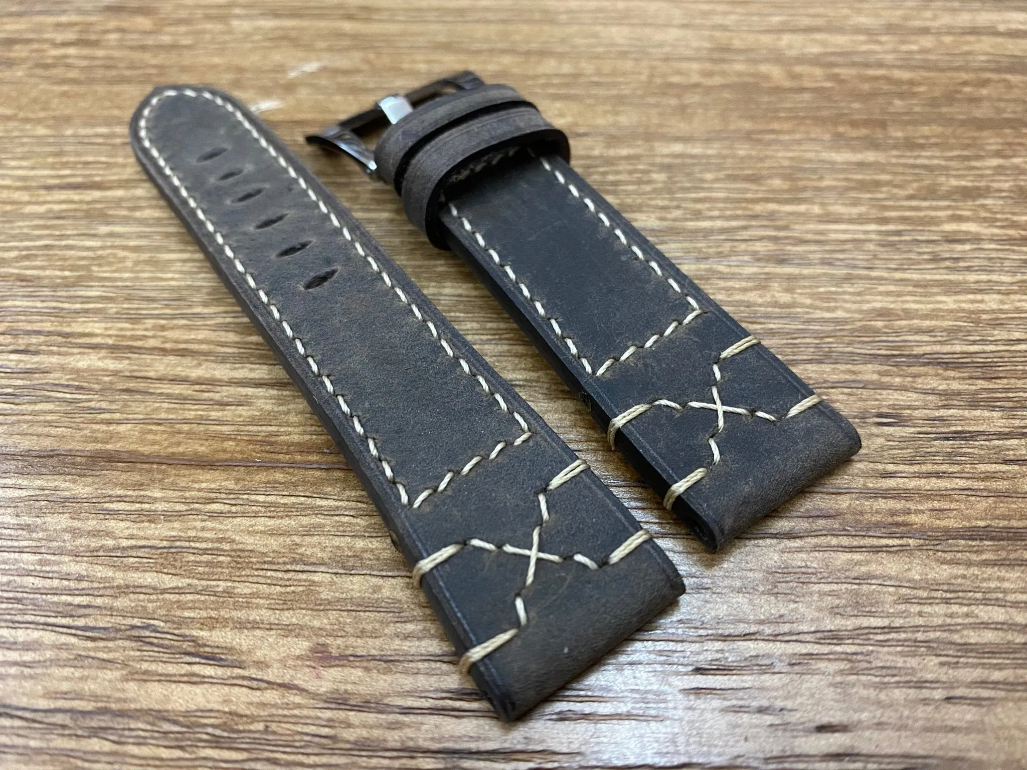 Genuine Leather Watch Strap 22mm, Vintage Brown Watch Band 21mm fit for Tudor Watches, Mens Wrist Watch Band, Husband Birthday Gift Ideas