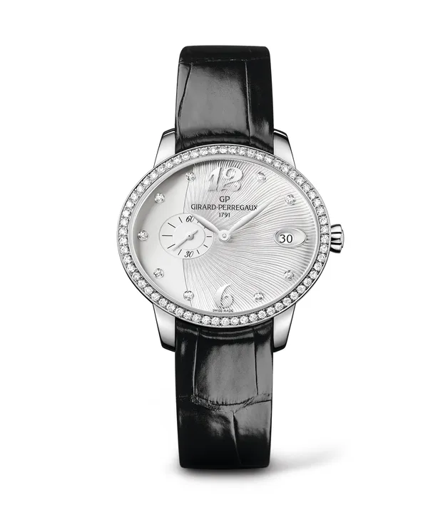 Girard-Perregaux Cat's Eye Small Seconds Watch with Silver Guilloché Dial