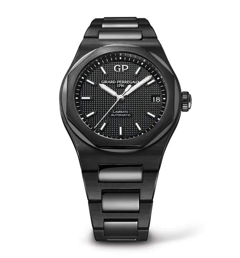 Girard-Perregaux Laureato 42mm Watch with Black Ceramic Bracelet