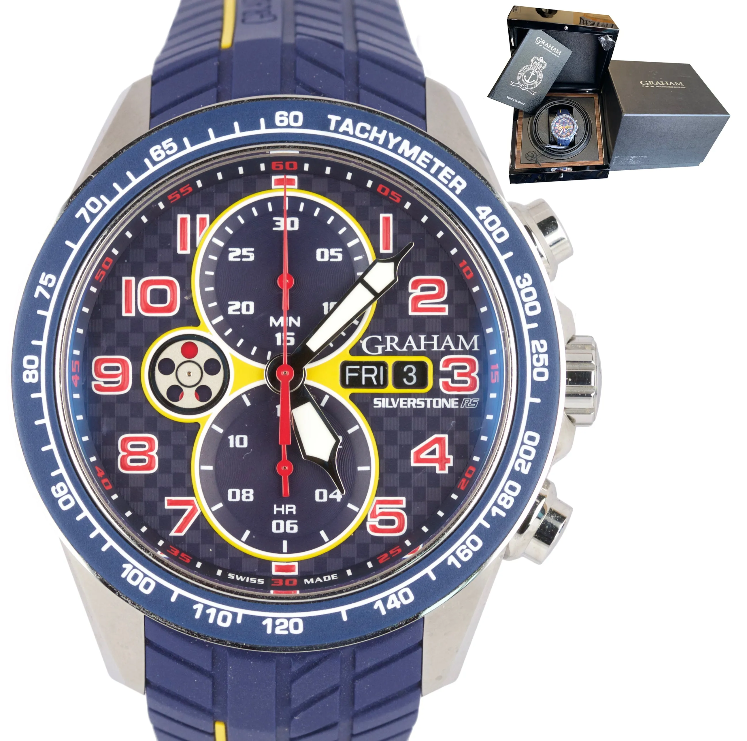 Graham Silverstone RS Racing Blue Automatic 46mm Chronograph 2STEA.U01A Watch