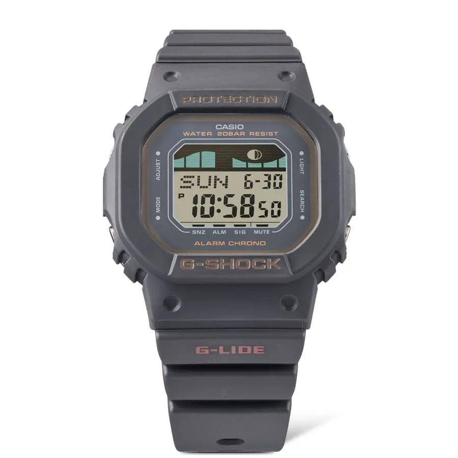 GShock Mid Size Dig LED, Moon, Tide Black Case Resin Band