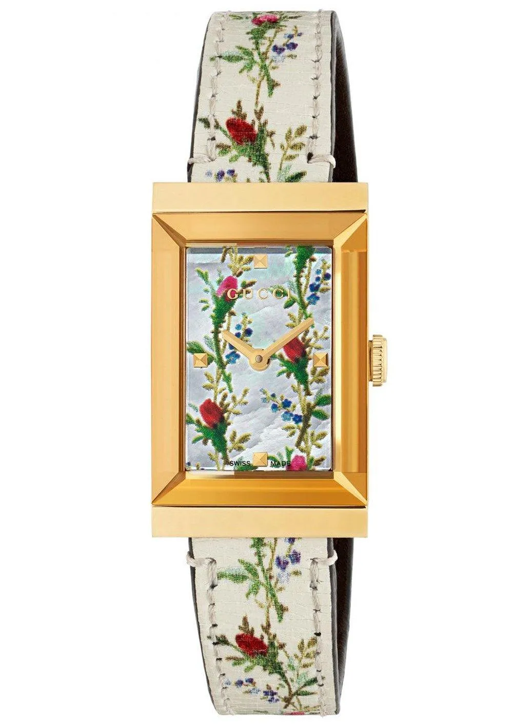 Gucci G-Frame Leather Strap Women's Watch YA147407