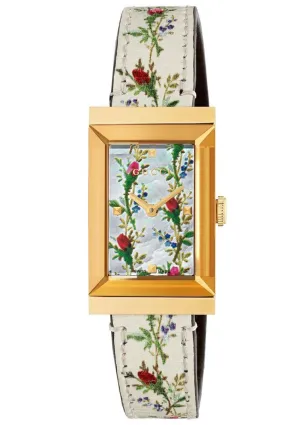 Gucci G-Frame Leather Strap Women's Watch YA147407