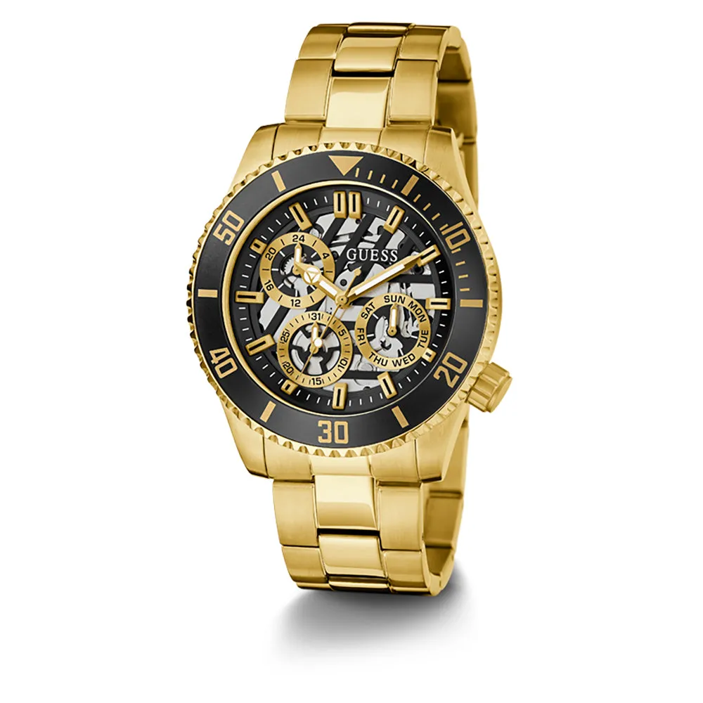 Guess Men's Watch Gold Tone Case Quartz