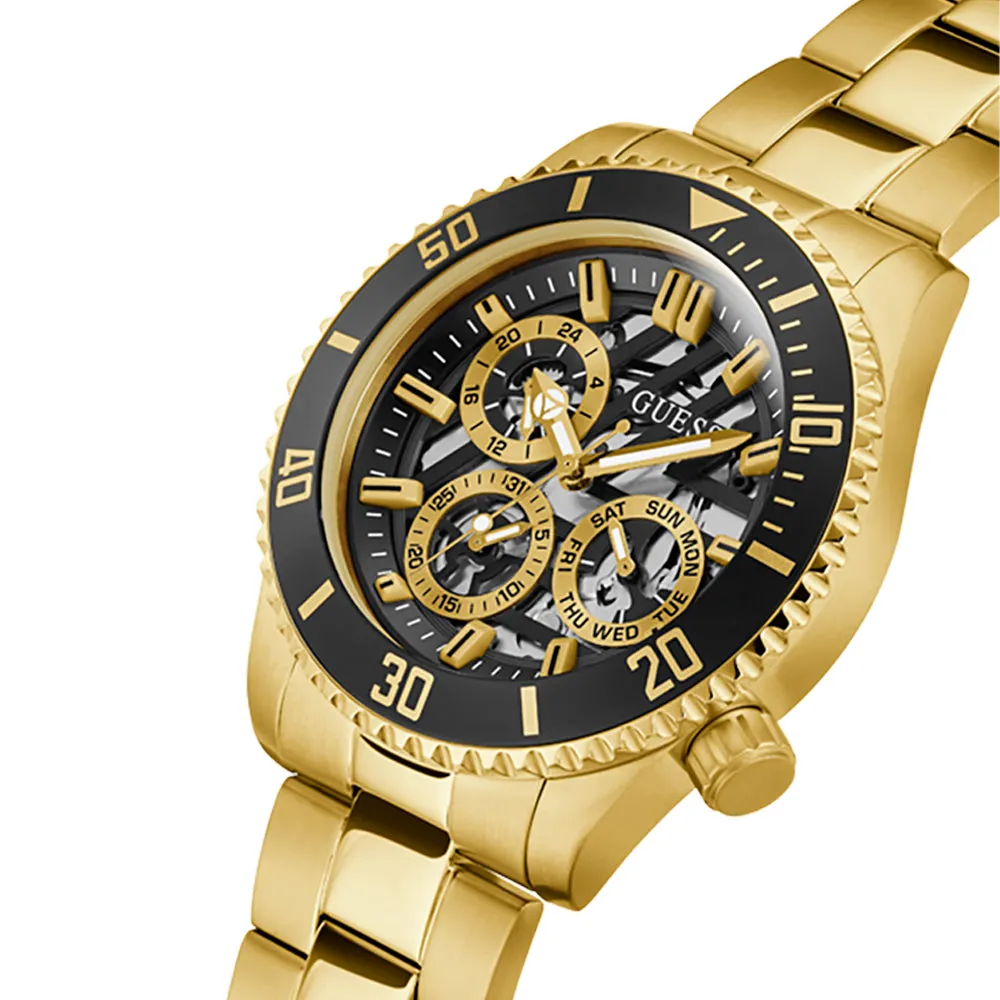 Guess Men's Watch Gold Tone Case Quartz