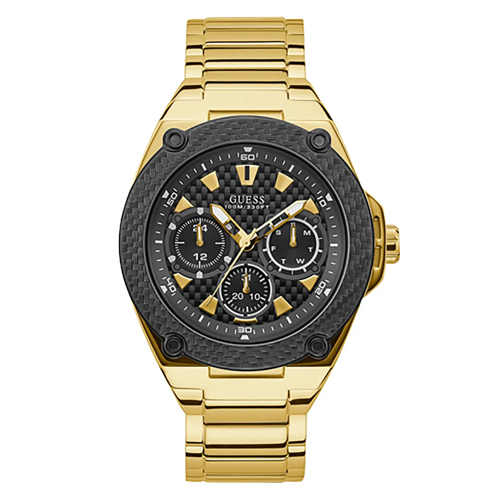 Guess Men's Watch Gold Tone Case Quartz
